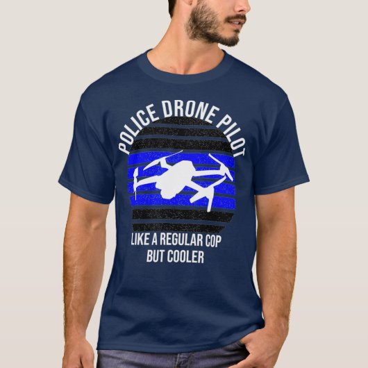 Politiedrang Pilot Blue Line T-shirt (Voorkant)