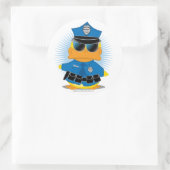 politieeend ronde sticker (Tas)