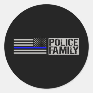Politiefamilie Ronde Sticker
