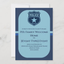 Politiefamilie verjaardagsuitnodiging 