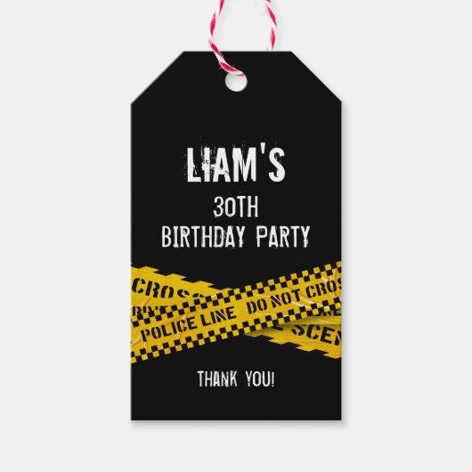 Politiefeest of moordpartij cadeaulabel (Voorkant)