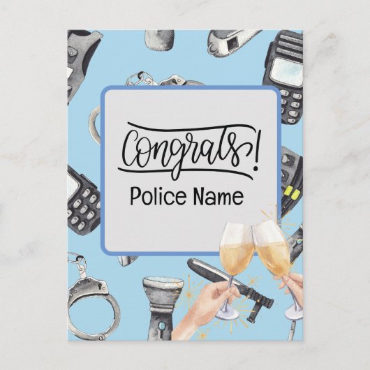 Politiefelicitaties briefkaart (Voorkant)