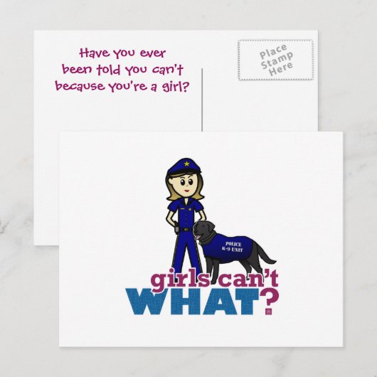 politiefunctionaris briefkaart (Voorkant / Achterkant)