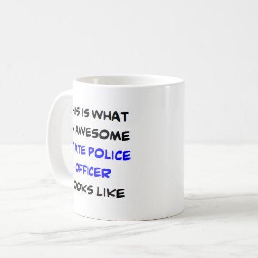 politiefunctionaris van de staat, geweldige koffiemok (Voorkant links)