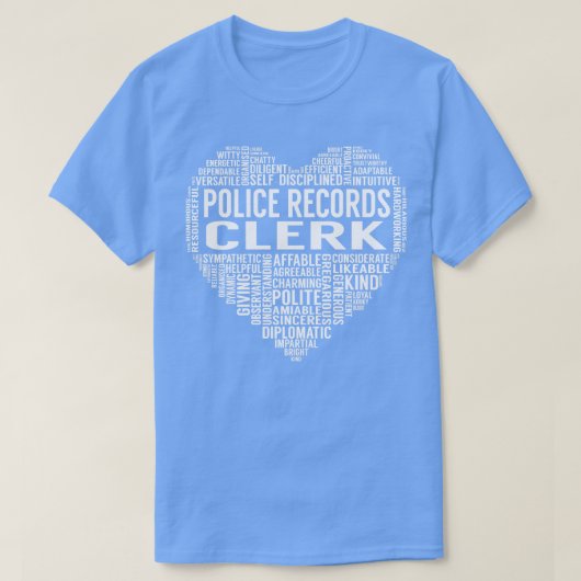 Politiegegevens Clerk Heart T-shirt (Design voorkant)