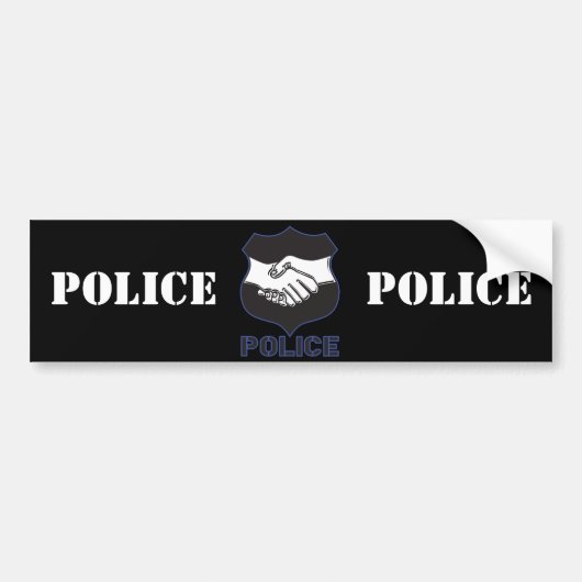 Politiehandschok Bumpersticker (Voorkant)