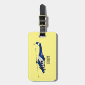 Politiehelikopter cartoon illustratie  bagagelabel (Voorkant verticaal)