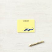 Politiehelikopter cartoon illustratie post-it® notes (Op bureau)