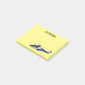 Politiehelikopter cartoon illustratie post-it® notes (Schuin)