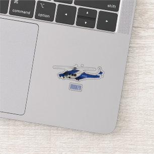 Politiehelikopter cartoon illustratie sticker