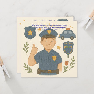 Politiehoed Felicitatiekaart  Kaart