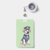 Politiehond Clipart | Badge (Voorzijde met uittrekbare clip)