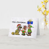 Politiehond en kerstkaart kaart (Gele Bloem)