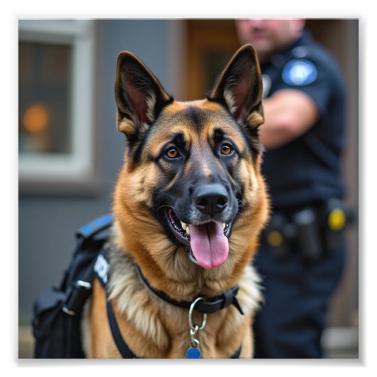 Politiehond Foto Afdruk (Voorkant)