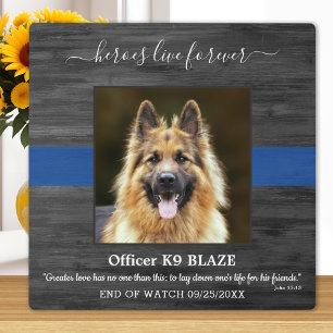 Politiehond Herdenking K9 Officier Helden Leven Vo Fotoplaat