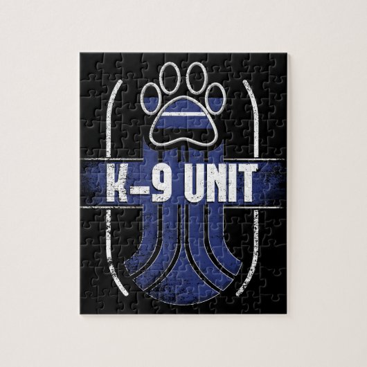 Politiehond K-9 Thin Blue Line Memorial Puzzle Legpuzzel (Verticaal)