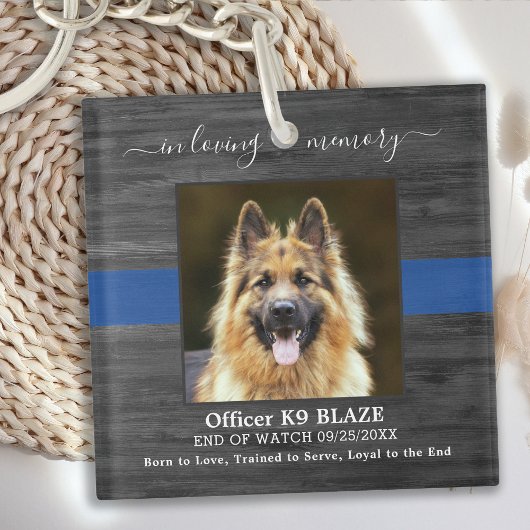 Politiehond Memorial K9 Officer in Liefde Memory Sleutelhanger