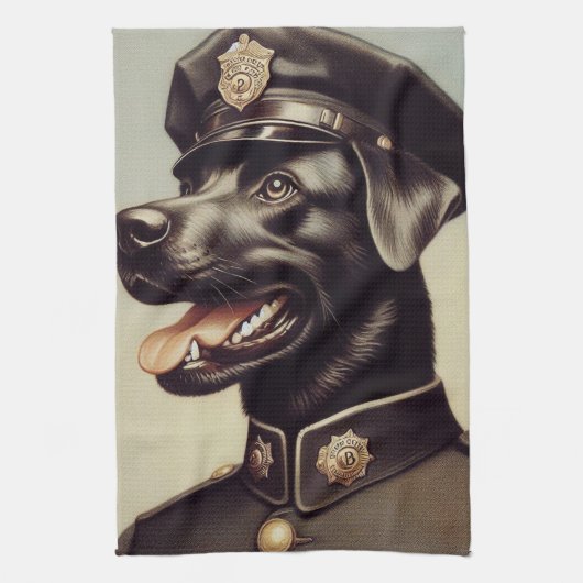 politiehond schilderen theedoek (Verticaal)