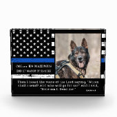 Politiehond Thin Blue Line Officer K9 Memorial Fotoblokken (Voorkant)
