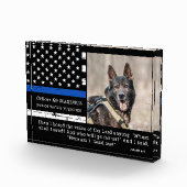 Politiehond Thin Blue Line Officer K9 Memorial Fotoblokken (Rechts)