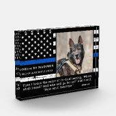Politiehond Thin Blue Line Officer K9 Memorial Fotoblokken (Links)