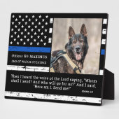 Politiehond Thin Blue Line Officer K9 Memorial Fotoplaat (Zijkant)