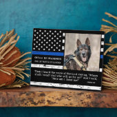 Politiehond Thin Blue Line Officier K9-herdenking Fotoplaat (Zijkant)