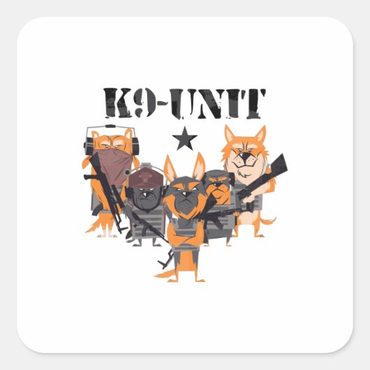 Politiehonden K9-eenheid Vierkante Sticker (Voorkant)