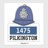 Politiehulp met naam en nummer Sticker (Vel)