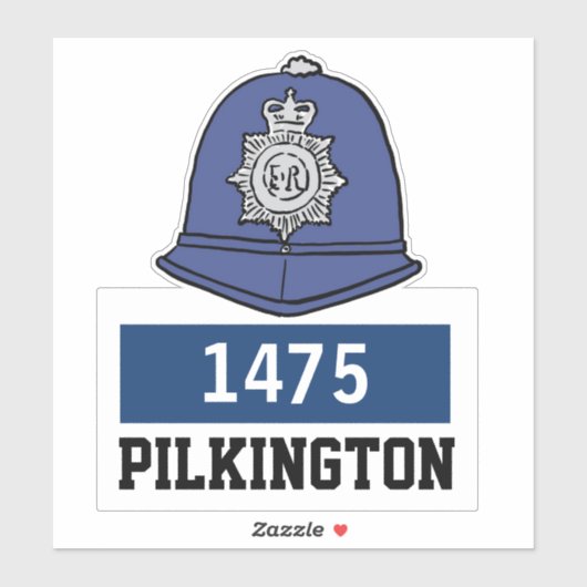 Politiehulp met naam en nummer Sticker (Vel)