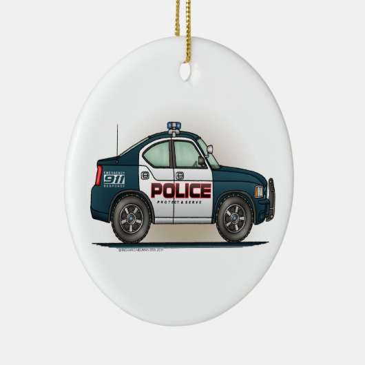 Politieinterceptor Car Car Ornament (Rechts)