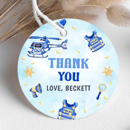 Politiejongen 1e verjaardagsfeestje bedankjes labels