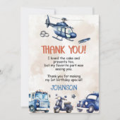 Politiejongen 1e verjaardagsfeestje bedankkaart (Voorkant)