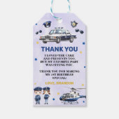 Politiejongen 1e verjaardagsfeestje cadeaulabel (Voorkant)