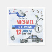 Politiejongen 1e verjaardagsfeestje servet (Voorkant)