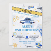 Politiejongen 2e verjaardagsfeestje kaart (Voorkant)