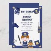 Politiejongen baby shower Uitnodiging (Voorkant / Achterkant)