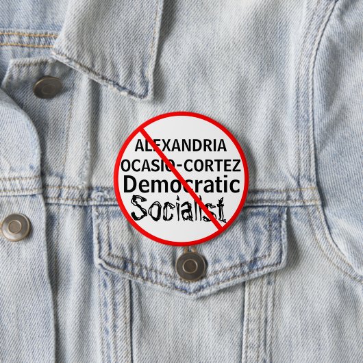 Politiek anti-Alexandria Ocasio-Cortez Ronde Button 7,6 Cm (In situ)