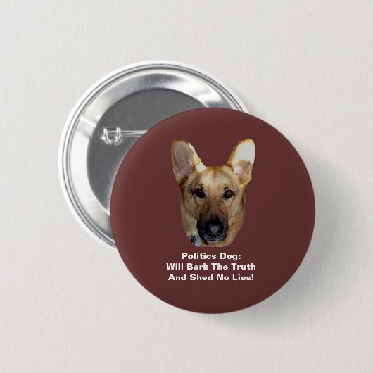 Politiek Button Shepherd Dog Round (Voorkant /achterkant)