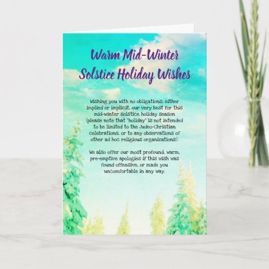 Politiek correct niet beledigend feestdagen kaart (Voorkant)