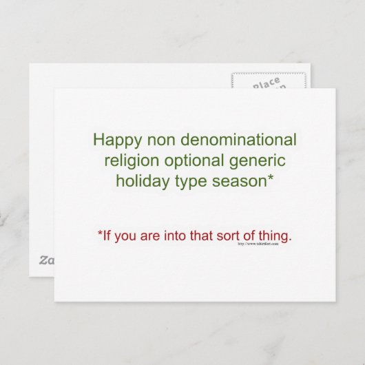 Politiek correcte feestdag feestdagenkaart (Voorkant / Achterkant)