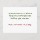 Politiek correcte feestdag feestdagenkaart (Voorkant)