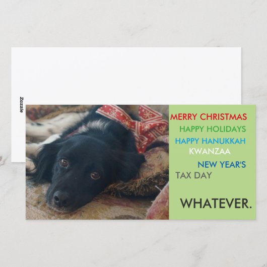 Politiek correcte Kerstmiskaart van de Feestdagenkaart (Voorkant / Achterkant)