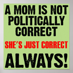 Politiek Correcte Moeder Altijd Gelijk Grappige Po Poster