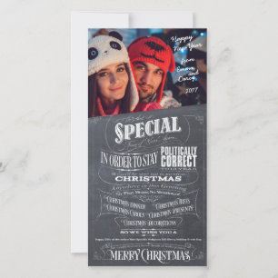 Politiek Correcte Onjuiste Kerstmis van het Bord Feestdagenkaart