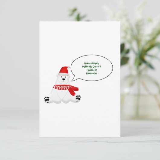 Politiek correcte vakantie bedankkaart (Staand voorkant)