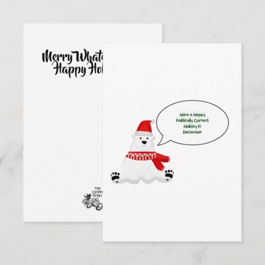 Politiek correcte vakantie bedankkaart (Voorkant / Achterkant)