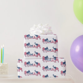 Politiek Democratische ezel Republikeinse olifant Cadeaupapier