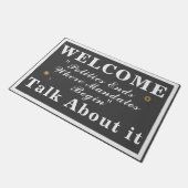 politiek doet deur dicht deurmat (Schuin)