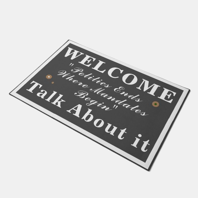 politiek doet deur dicht deurmat (Schuin)